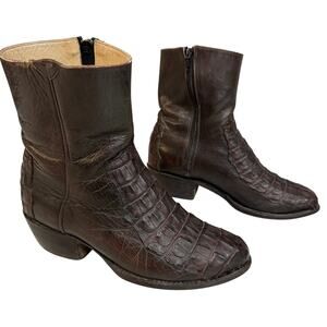 David Espinoza Boots Black Cherry Alligator Skin Size 6 1/2 4